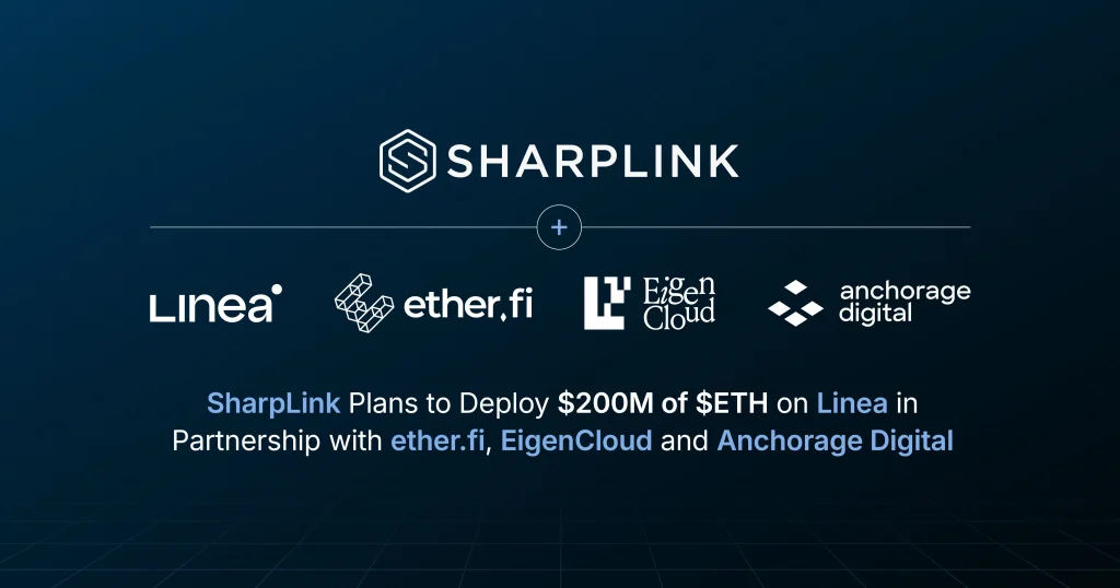 SharpLink triển khai 200 triệu USD ETH lên Linea, tối ưu lợi suất kho bạc