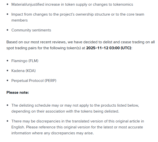 binance-delist-coin-coinphoton Binance sẽ hủy niêm yết FLM, KDA và PERP vào tháng 11 năm 2025