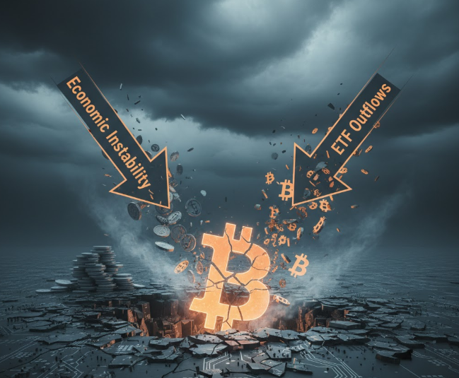 Áp lực kép: Bất ổn kinh tế và dòng vốn ETF rút ròng kéo giá Bitcoin đi xuống