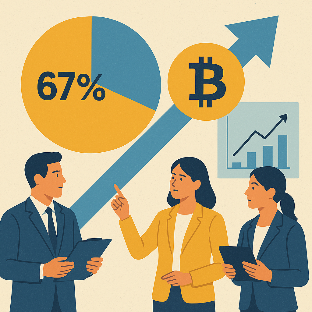 Khảo sát cho thấy 67% các tổ chức kỳ vọng giá Bitcoin sẽ tăng vào năm 2026