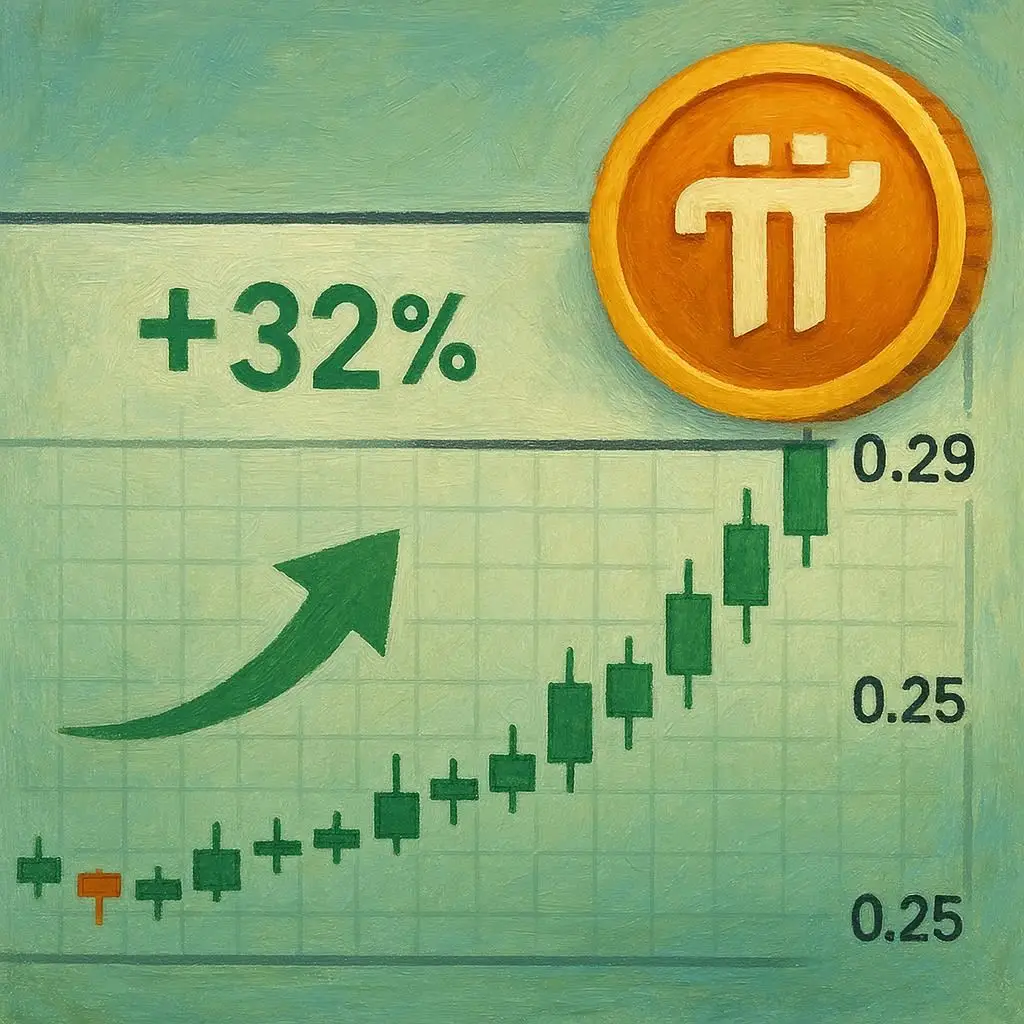 Giá Pi Coin gặp kháng cự 0,29 đô la sau khi tăng 32%