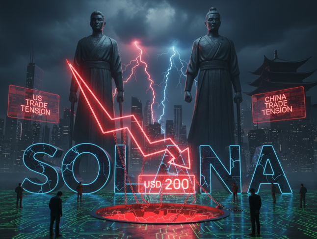 Giá Solana (SOL) trượt xuống dưới 200 USD khi căng thẳng thương mại Mỹ-Trung leo thang