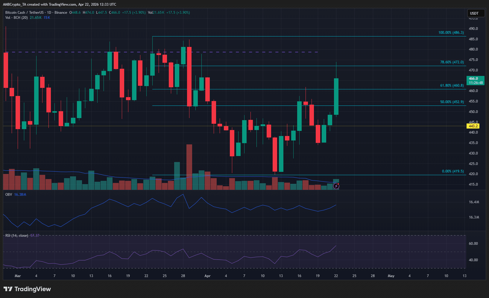 Bitcoin Cash 1-day Chart